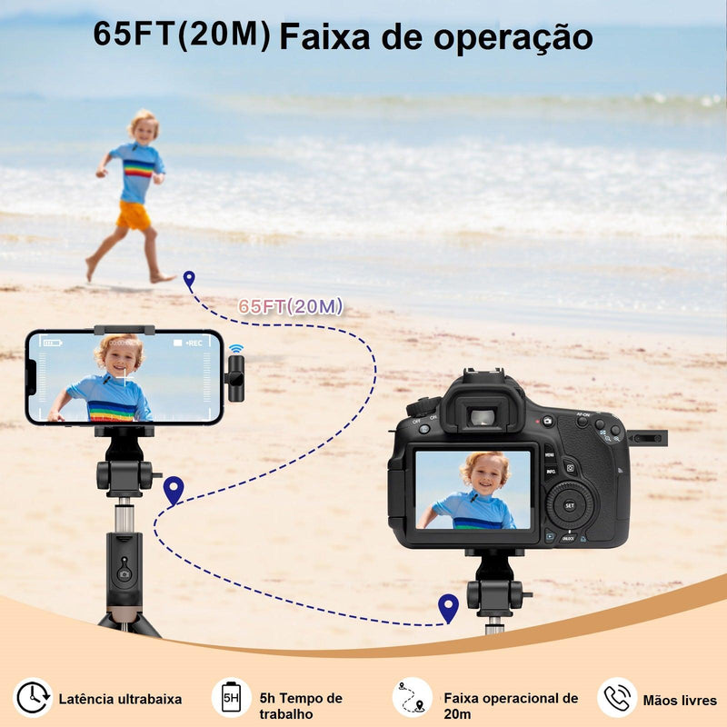 Novo sem fio microfone de gravação de vídeo de áudio portátil mini microfone