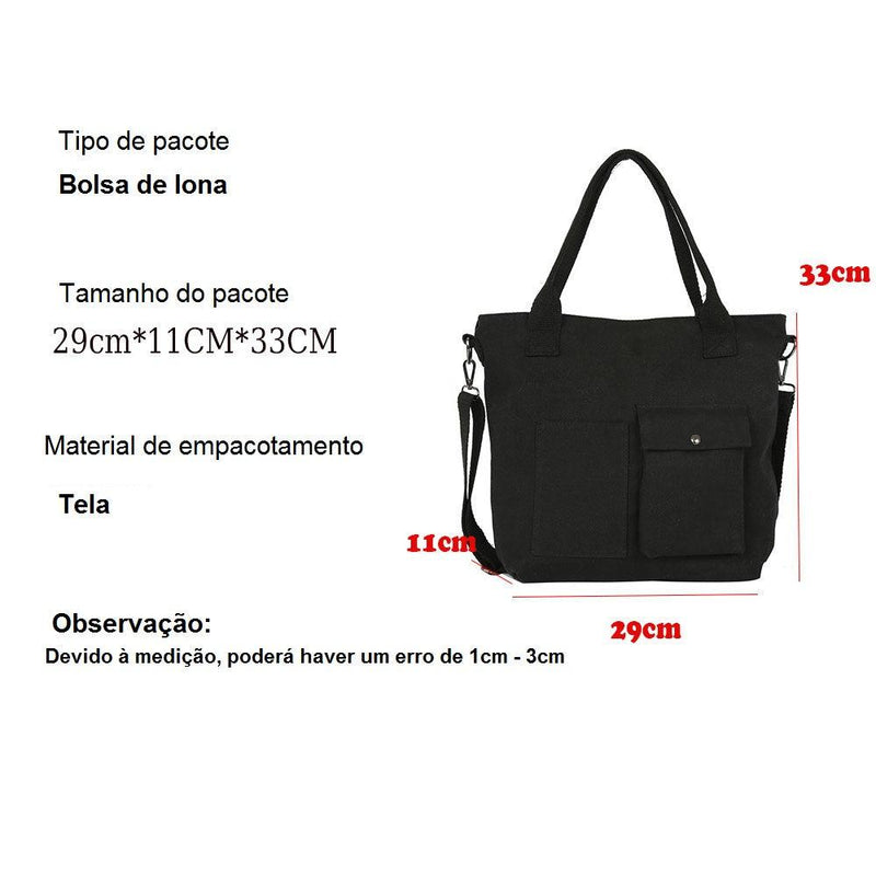 Bolsa de lona monocromática de grande capacidade para estudantes - quick preference