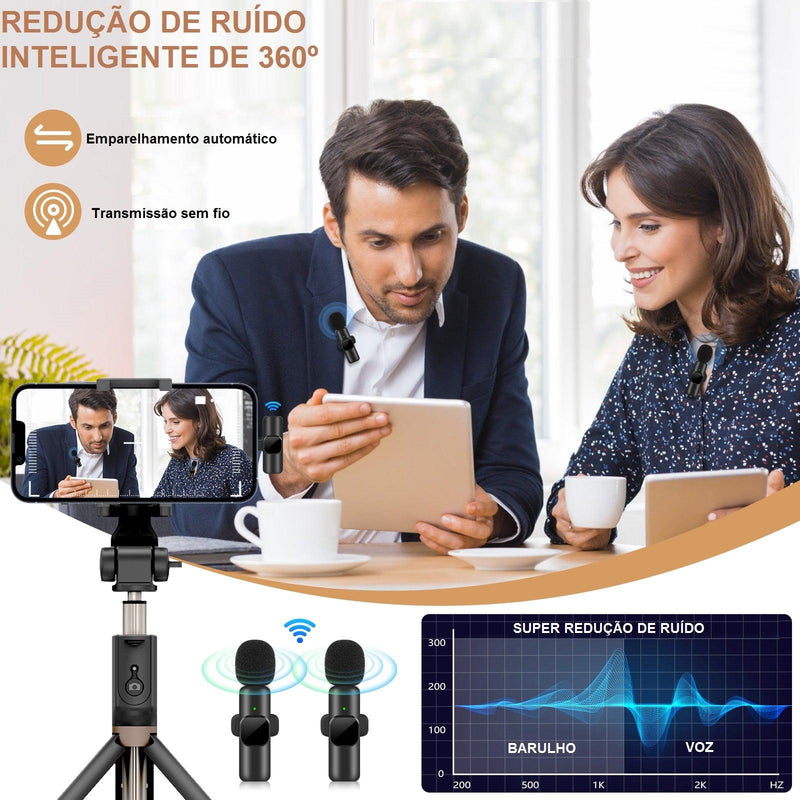 Novo sem fio microfone de gravação de vídeo de áudio portátil mini microfone